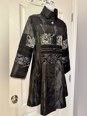 Lindi Textured Couture-Inspired Coat | Sculptural Patchwork | Small | Immaculate